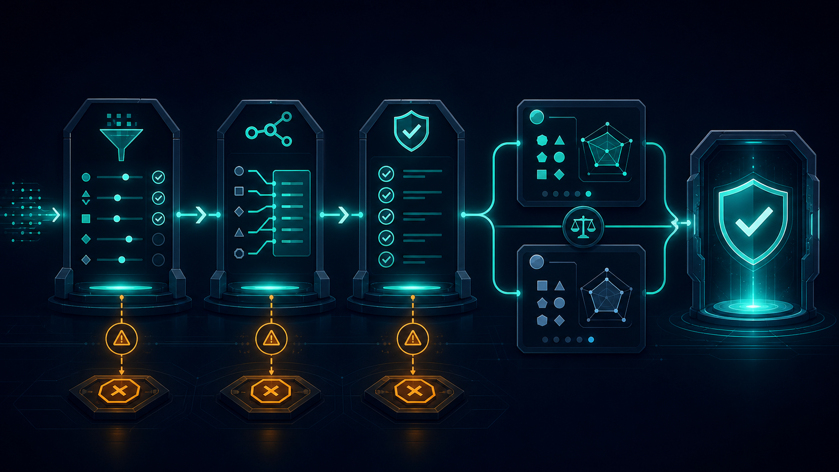 스킬 배포 전 적용 조건, 입력 근거, 결과 검증을 확인하는 세 단계 게이트
