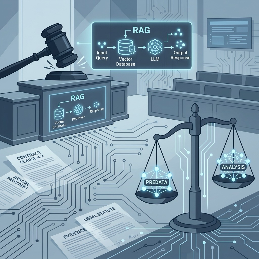 법정 판결 문서와 RAG 파이프라인 아키텍처 다이어그램