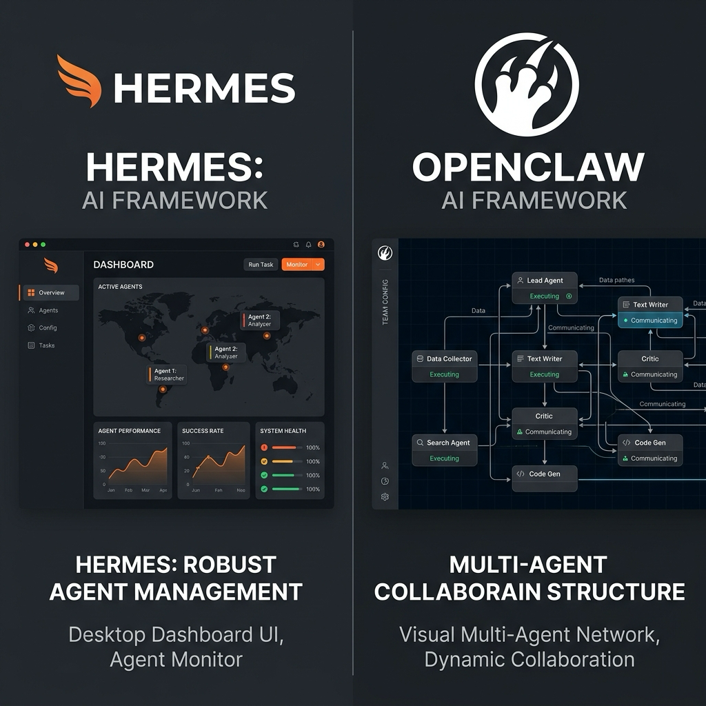 Hermes vs OpenClaw 에이전트 프레임워크 비교 2026