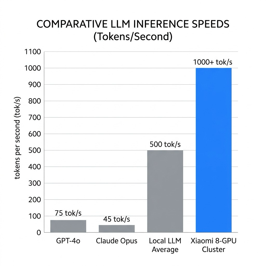 8-GPU 클러스터 추론 성능 비교